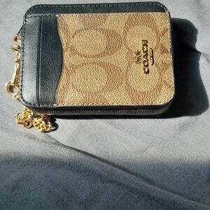 Coach card case zip